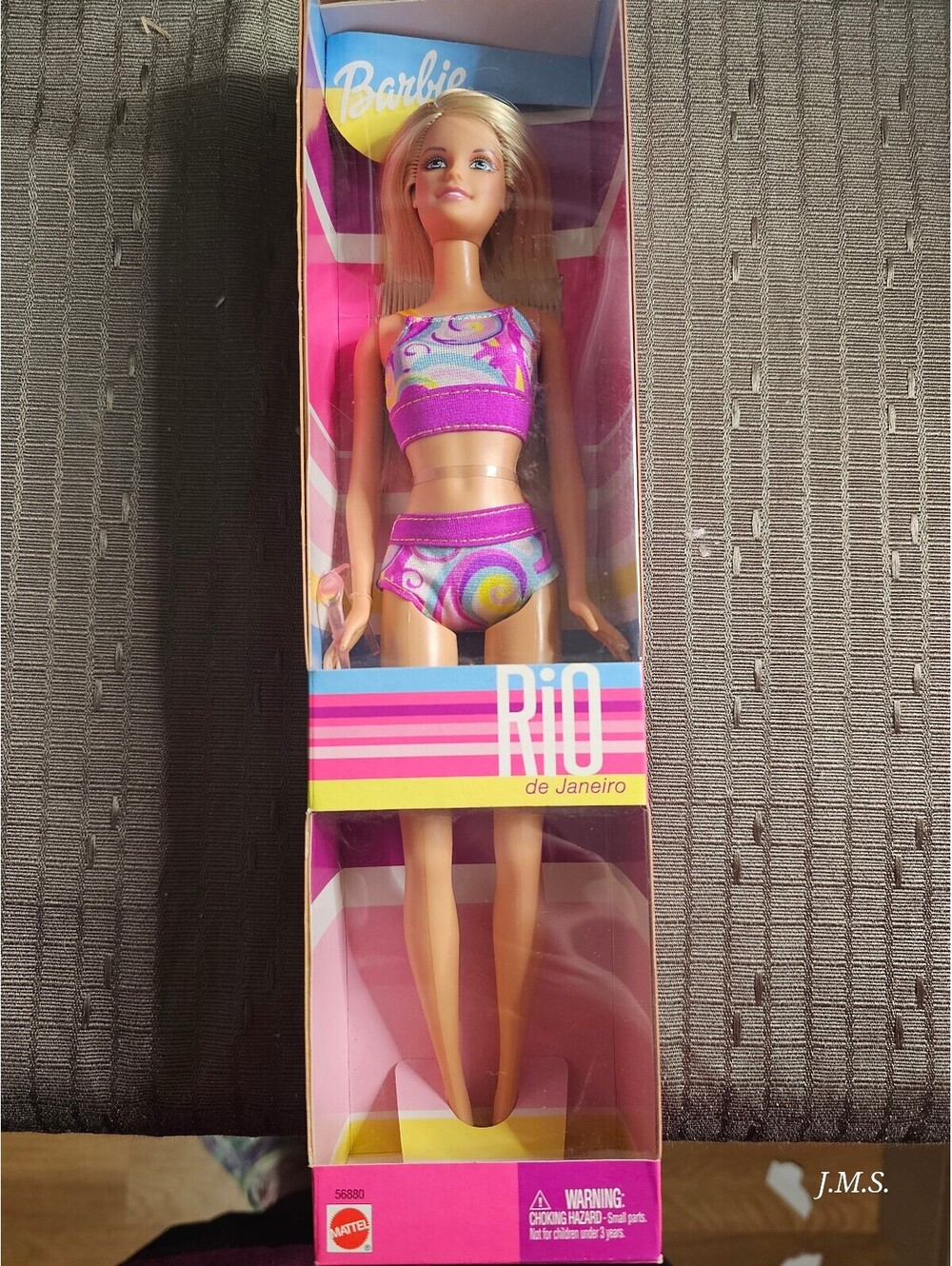 Barbie Rio de Janeiro Doll in Pink and Purple Swimsuit, New in Box